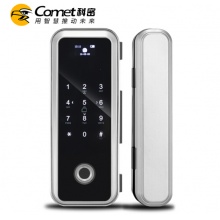 科密(COMET) E6玻璃门指纹锁办公室智能门禁锁 指纹/密码/刷卡三合一 免开孔电子锁单开双开
